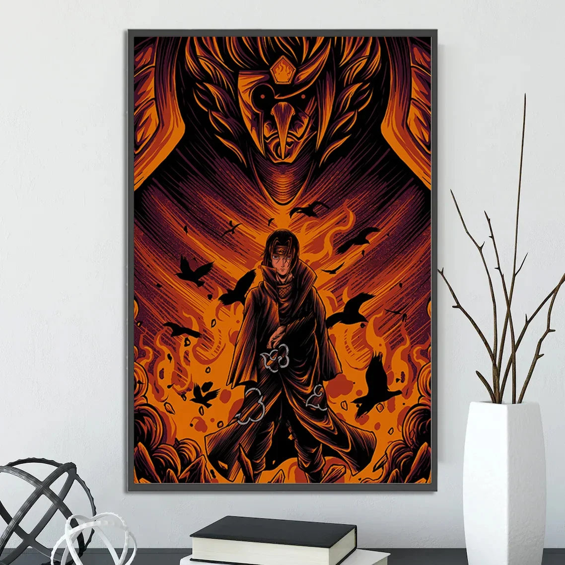 Naruto Shippuden Hot Japanese Self-adhesive Poster, Anime Wallpaper Sasuke Kakashi Itachi Madara and More Wall Art Wall Decors