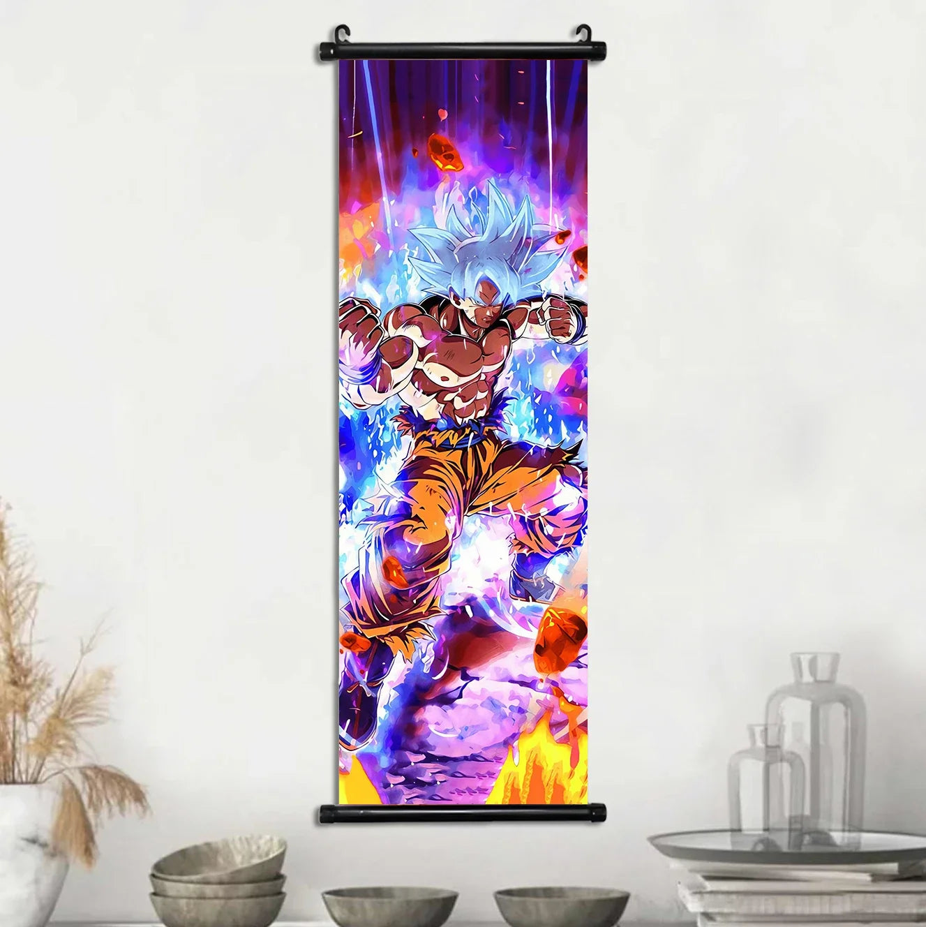 Dragon Ball Super Posters, Anime Wall Artwork Ultra Instinct Goku Vegeta Canvas Super Saiyan Hanging Scrolls Home Room Decor