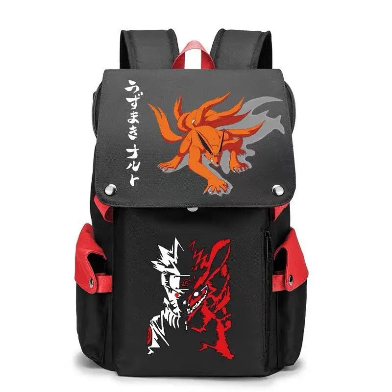 Naruto Anime Backpack, Naruto Shippuden College School Student Bag Multifunctional Large Capacity Computer Travel Backpack