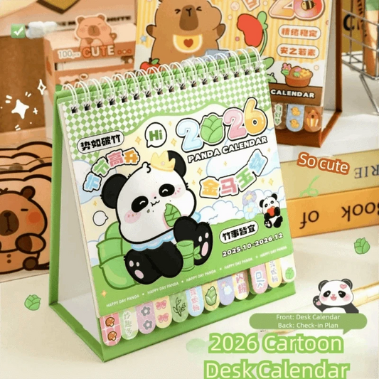 Kawaii Panda 2026 Desk Calendar CLOUDANIMESTUDIO