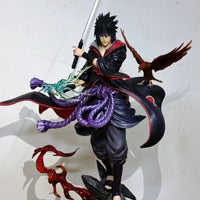 Akatsuki Sasuke Uchiha Anime Action Figure, Naruto Shippuden PVC Figurines Statue 24 CM