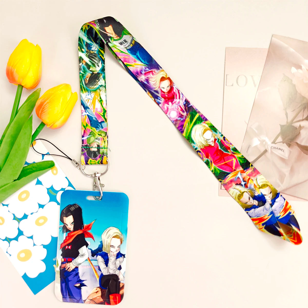 Dragon Ball Credential Holder Anime Lanyards Neck Strap For Card Badge Keychain Accessories