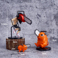 3PCS Denji Pochita Chainsaw Man Anime Mini Figures Set, Chainsaw Man Kawaii Chibi Action Figurines
