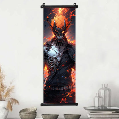 Bleach Anime Scroll Wall Art Poster, Decorative Print Ichigo Kurosaki, Hitsugaya Toshiro, and Grimmjow Jaegerjaquez Canvas Home Decor