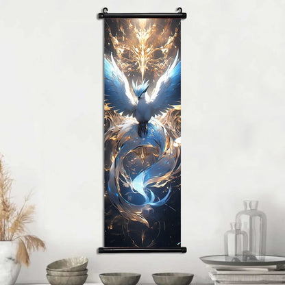 Pokemon Scroll Wall Art, Anime Posters Pikachu Eevee Modern Room Decoration Charizard Canvas Hanging Scrolls Wall Prints