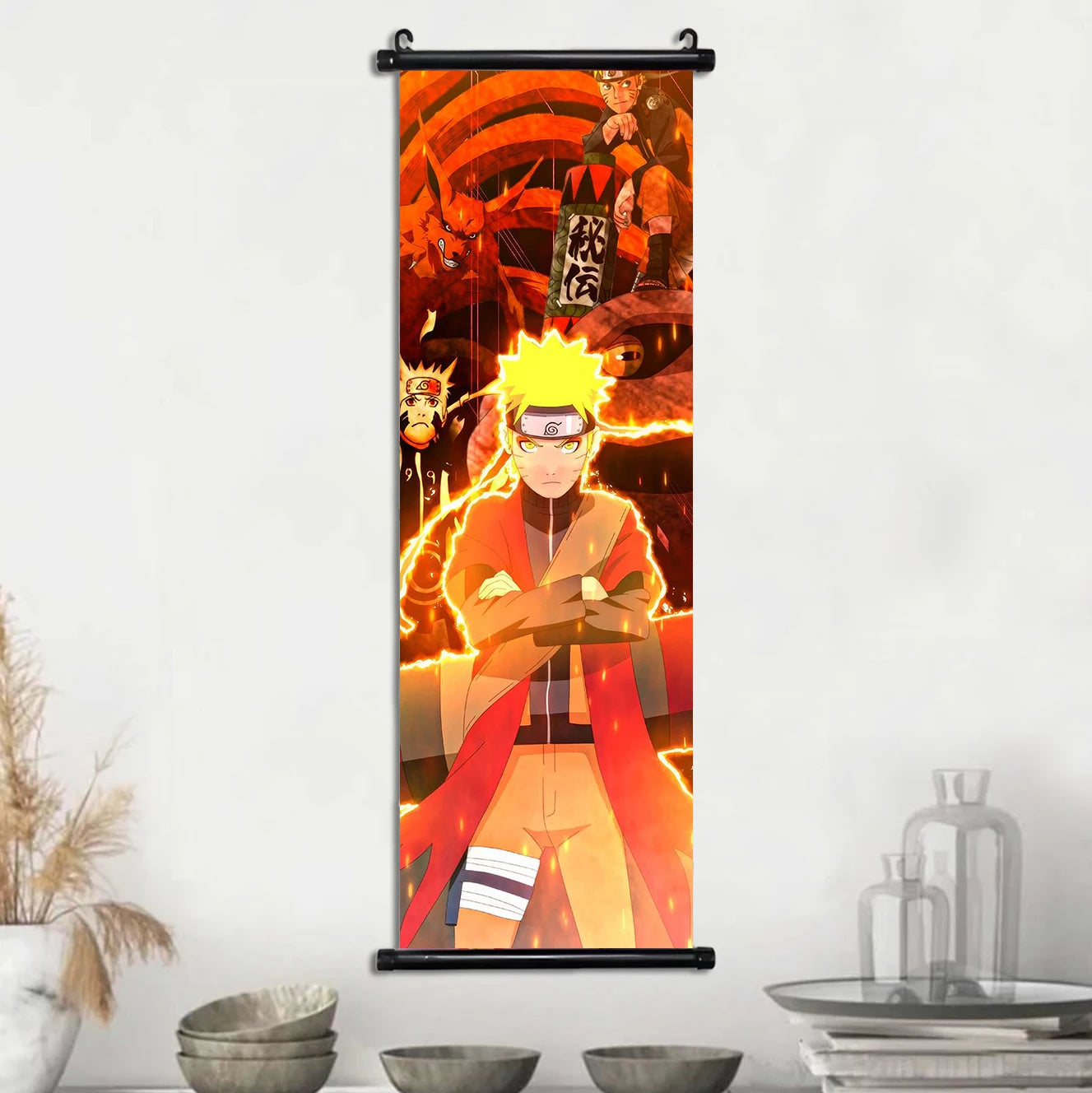 Hot NARUTO Shippuden Anime Scroll, Canvas Wall Art Hanging Posters, Konaha Leaf Ninjas and More