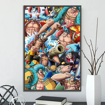 One Piece Anime Self-adhesive Poster, Anime Wall Art Wallpaper Home Decoration Painting Wall Art For Bedroom