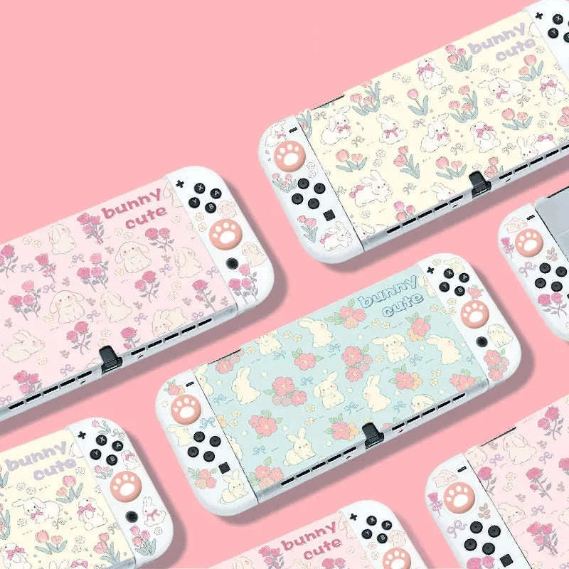 Kawaii Spring Bunny Meadow Switch Case NS/OLED/NS2 CLOUDANIMESTUDIO