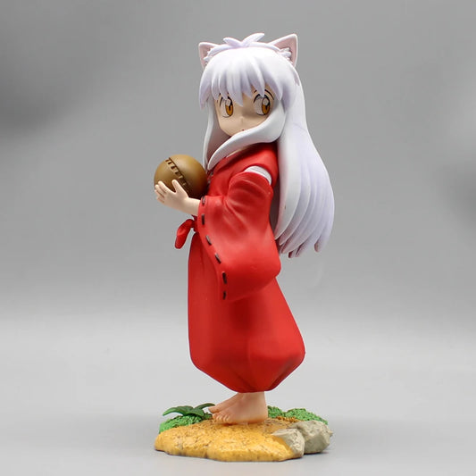 Cute Kawaii Inuyasha Anime Figures, Looking Back Pose Kawaii Chibi Doll Model Desktop Decoration 16cm