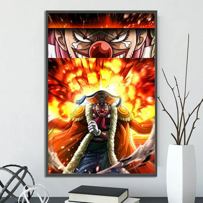 One Piece Anime Self-adhesive Poster, Anime Wall Art Wallpaper Home Decoration Painting Wall Art For Bedroom