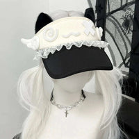 Kawaii Confused Kitty Summer Visor CLOUDANIMESTUDIO