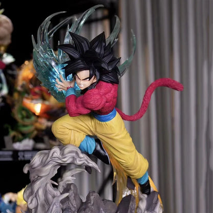 Goku SSJ4 Kamehameha Wave Anime Figure, Dragon Ball Figure GT Super Saiyan 4 Son Goku PVC Statue 38 cm