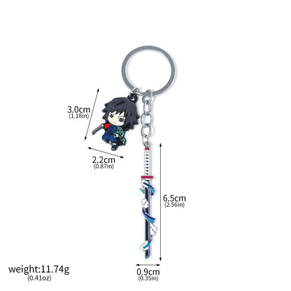 Demon Slayer Sword Keychains, Anime Kimetsu no Yaiba Tomioka Weapon Key Chains Accessories
