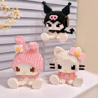 Anime Hello Kitty Building Block Model Assembled Toys Sanrio Figure Kuromi My Melody Children's Puzzle Gift Desktop Decorations