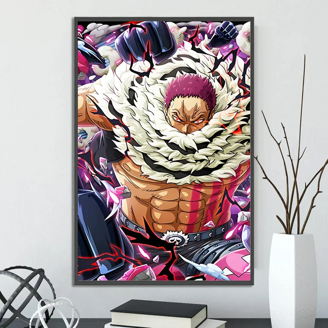 One Piece Anime Self-adhesive Poster, Anime Wall Art Wallpaper Home Decoration Painting Wall Art For Bedroom