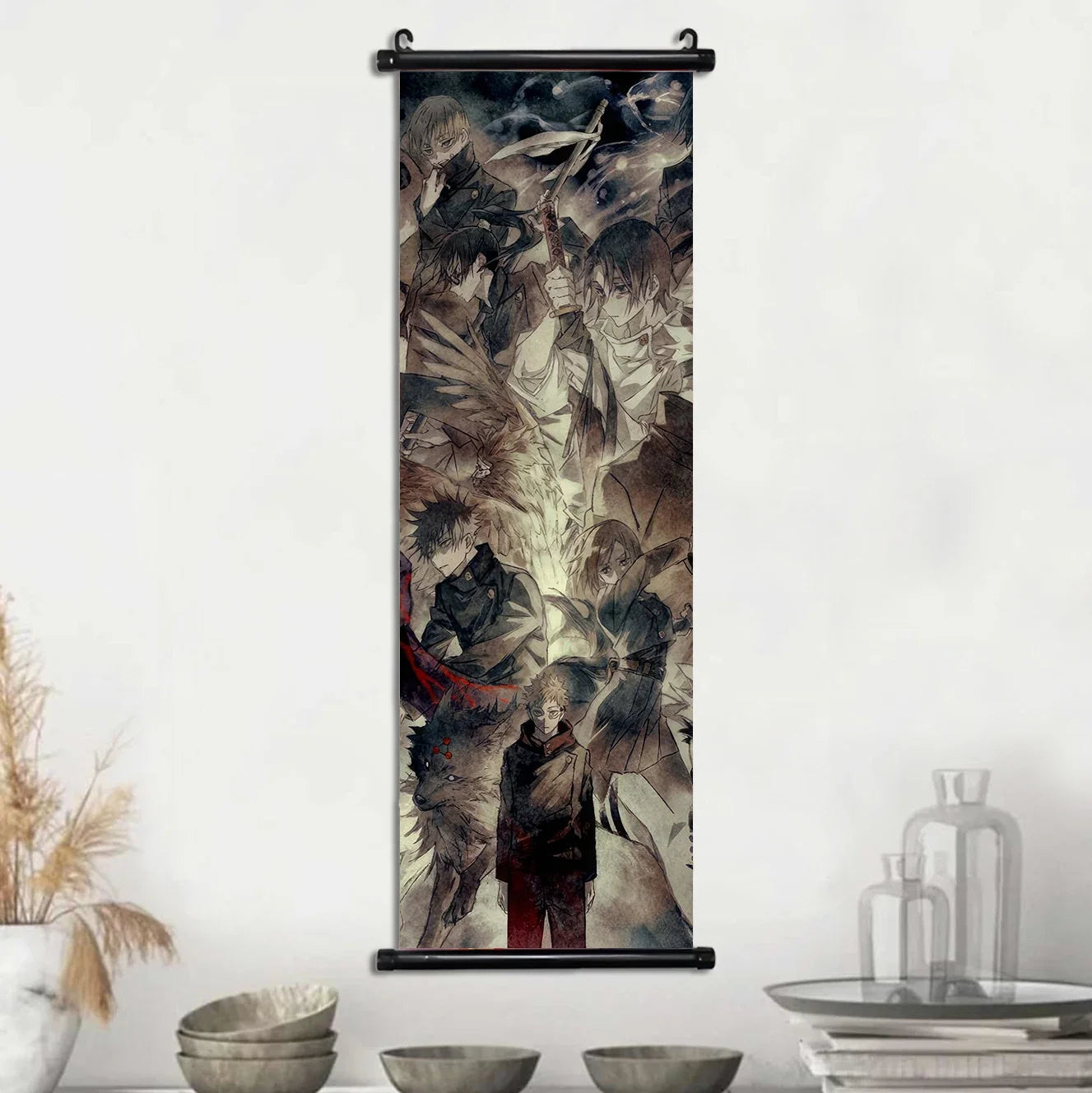 Anime Jujutsu Kaisen, Room Home Decoration Mural Hanging Scroll Print Canvas Poster Decor