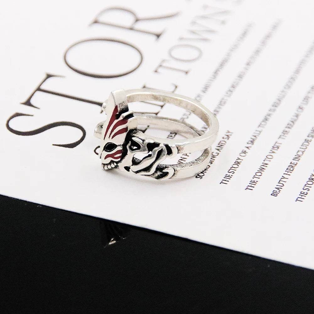 Anime Bleach Cosplay Ring Kurosaki Ichigo Metal Adjustable Unisex Rings Jewelry Accessories