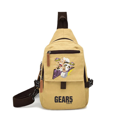 Popular Anime Style Shoulder Canvas Backpack, Luffy Naruto Dragon Ball For Students Crossbody Bag Chest Bag One Piece, Dragon Ball, Naruto, Attack on Titan 35X20CM