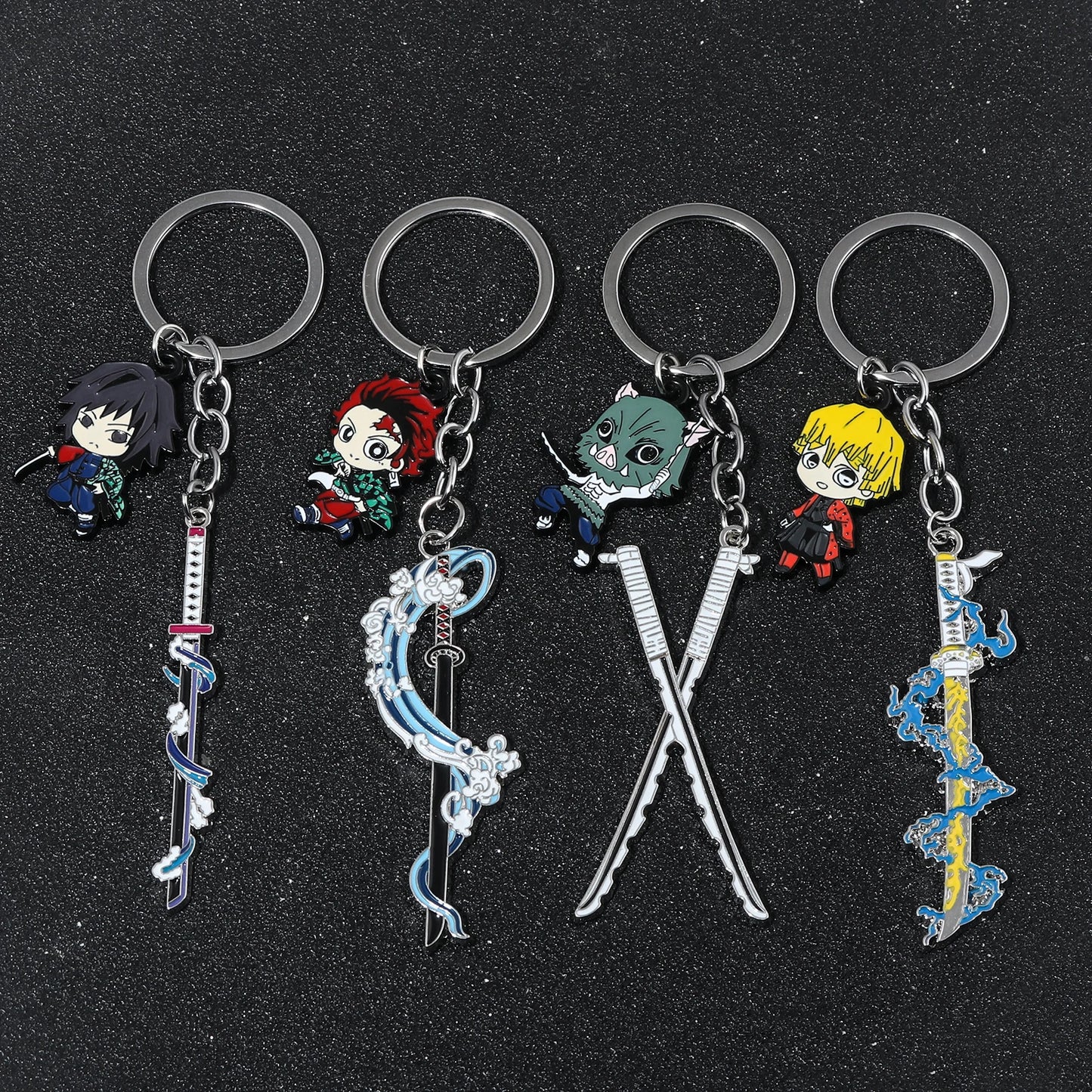 Demon Slayer Sword Keychains, Anime Kimetsu no Yaiba Tomioka Weapon Key Chains Accessories
