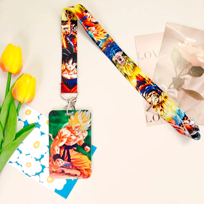 Dragon Ball Credential Holder Anime Lanyards Neck Strap For Card Badge Keychain Accessories