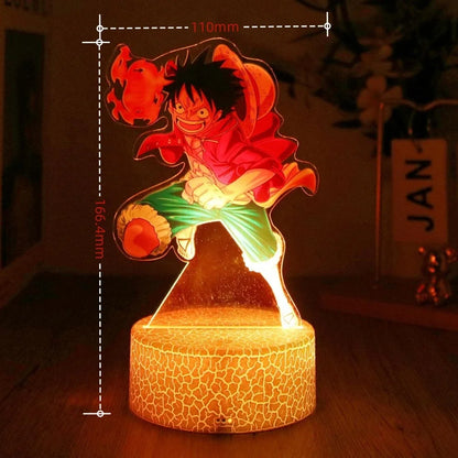 One Piece Anime Figures 3D Lamp PVC Action Collection Model Toys LED Night Light