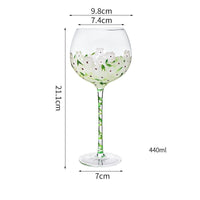 Hand Painted Flower Glass Stemware