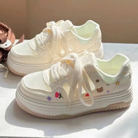Kawaii Tulips and Bear Mesh Sneakers