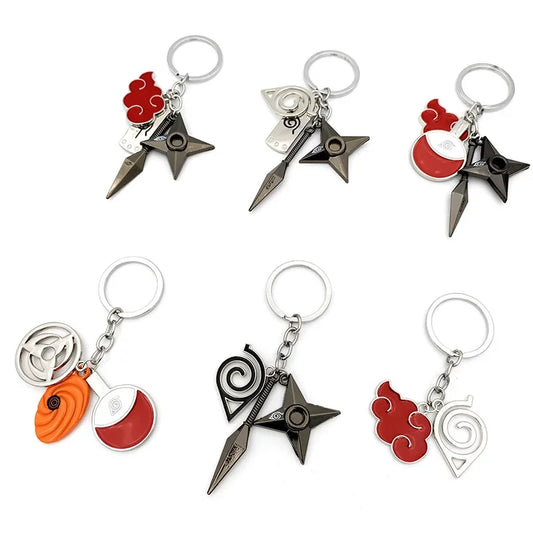 Naruto Shippuden Keychains Toy Kunai Shuriken Konoha Anime Key Chains Accessories Gift