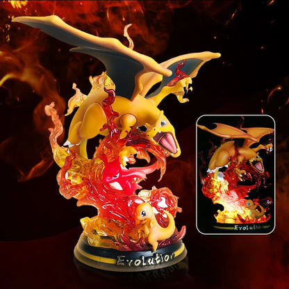 Pokemon Evolution LED Anime Figures, PVC Statue Model Toy Collections 20-35cm