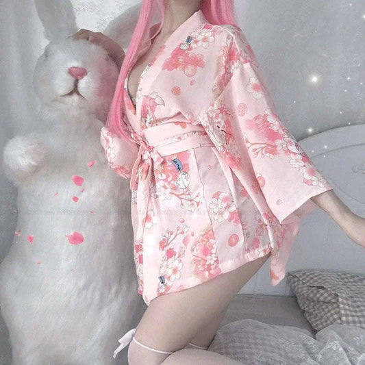 Sakura Fox Print Robe CLOUDANIMESTUDIO