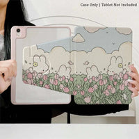 Kawaii Tulips & Bunnies iPad Case CLOUDANIMESTUDIO
