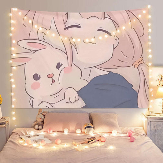 Kawaii Girl Wall Tapestries CLOUDANIMESTUDIO