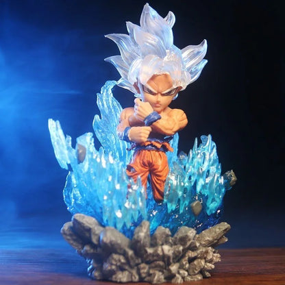 Goku Ultra Instinct and Vegeta Super Saiyan Blue LED Mini Figure, Dragon Ball Super Figurines 10 CM