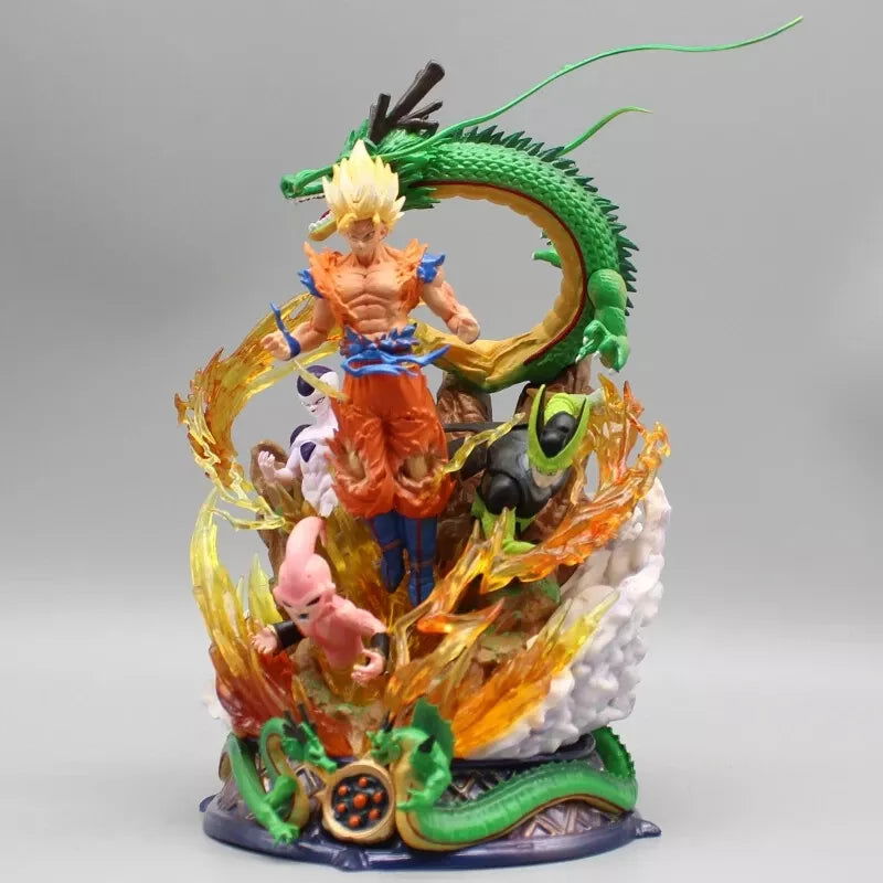 SS Goku Frieza Cell Buu Figurines, Dragon Ball Z Anime Collectible Figures 9 in - CloudAnimeStudio