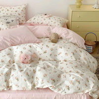 Pink Floral Bedding Set CLOUDANIMESTUDIO