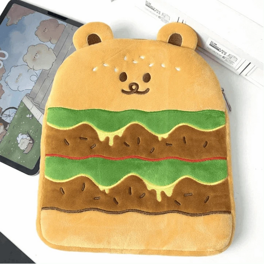 Kawaii Hamburger Bear Tablet Sleeve CLOUDANIMESTUDIO