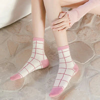 Pretty Pink & White Floral Socks