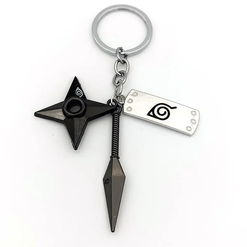 Naruto Shippuden Keychains Toy Kunai Shuriken Konoha Anime Key Chains Accessories Gift