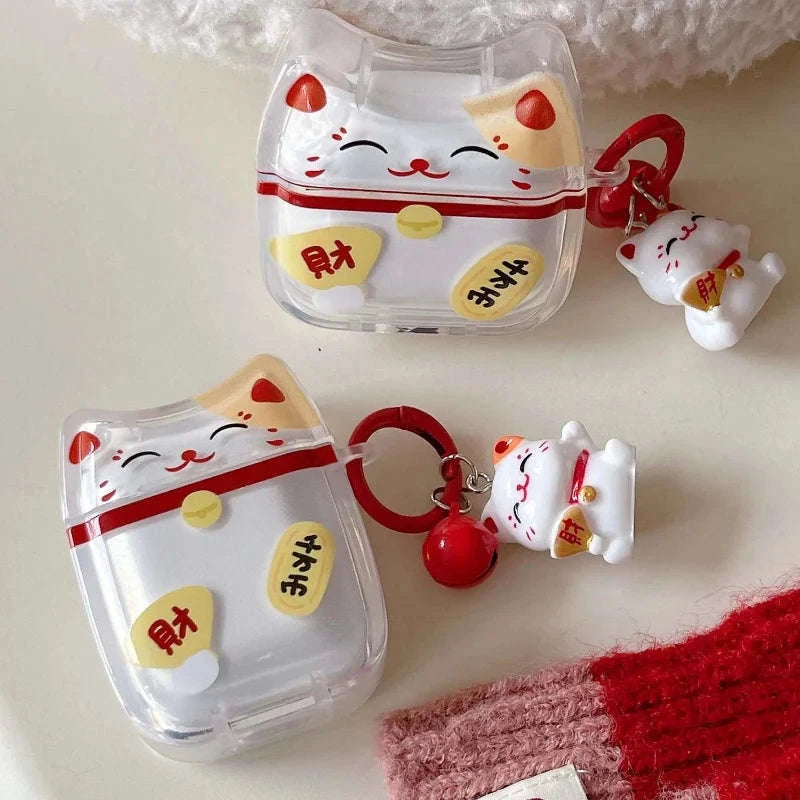 Kawaii Lucky Cat AirPods Case CLOUDANIMESTUDIO