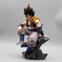 Sitting Gogeta Super Saiyan and Blue Anime Figure, 3 Swappable Heads Dragon Ball Z Figurines PVC 23 CM