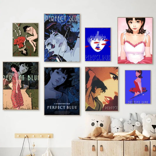 Anime Movie Perfect Blue Posters, Fancy Wall Sticker for Living Room Bar Vintage Decorative Wall Art