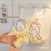 Moon & Star Bunny Hand Towels