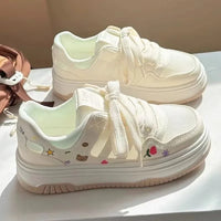 Kawaii Tulips and Bear Mesh Sneakers