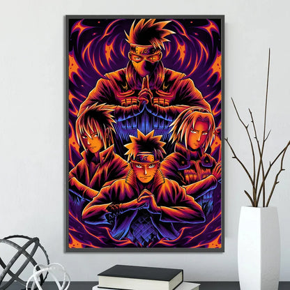 Naruto Shippuden Hot Japanese Self-adhesive Poster, Anime Wallpaper Sasuke Kakashi Itachi Madara and More Wall Art Wall Decors