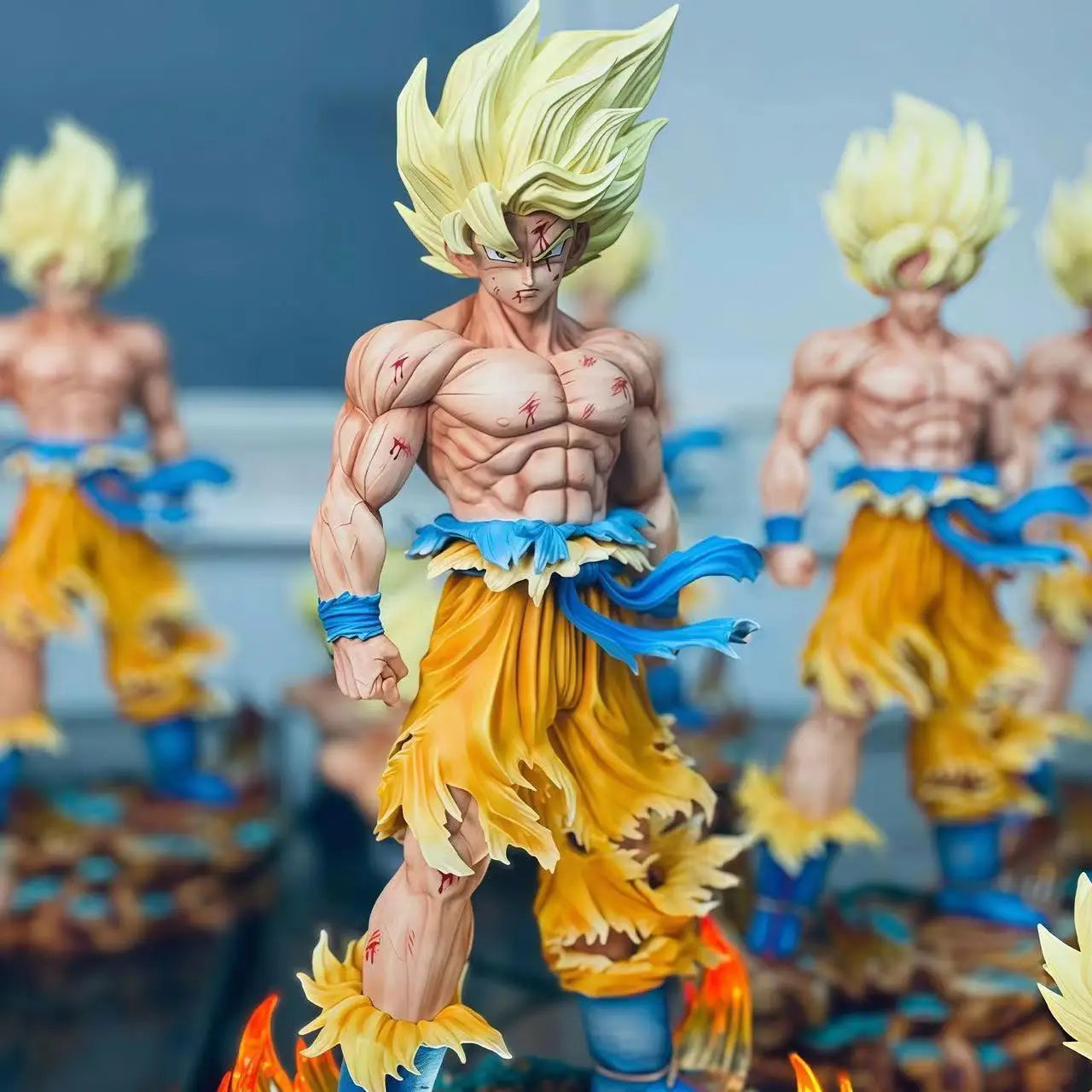 Dragon Ball Z Super Saiyan Son Goku Figure LED SSJ Action Figurines Collection 34 CM