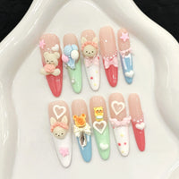 Kawaii Bunny & Bear False Nails Set