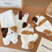Kawaii Cat Scarf & Gloves