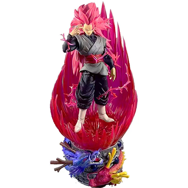 Zamasu Goku Black Super Saiyan Pink Rose 3 Action Figure, Dragon Ball Anime Figurines Statue PVC 45 CM