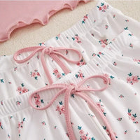 Pink & White Floral Pajamas Set
