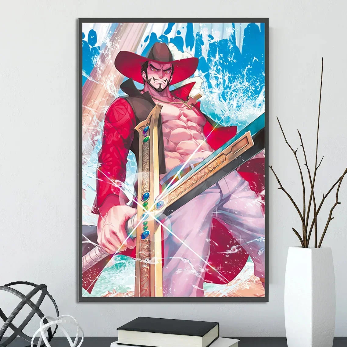 One Piece Anime Self-adhesive Poster, Anime Wall Art Wallpaper Home Decoration Painting Wall Art For Bedroom